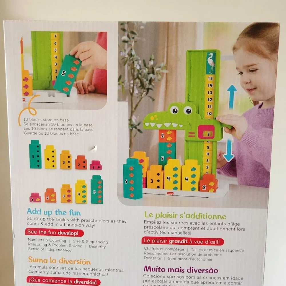 NEW Fisher-Price Alligator Counting Activity with 10 Stacking Blocks Preschool L